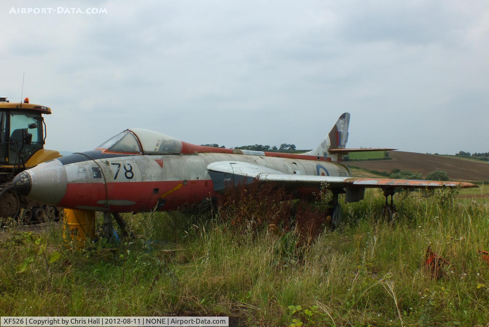 XF526, 1956 Hawker Hunter F6 C/N S4/U/3372, part of a private collection on a farm in Pershore, Worcestershire