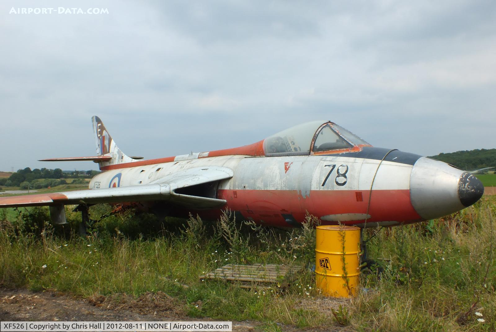 XF526, 1956 Hawker Hunter F6 C/N S4/U/3372, part of a private collection on a farm in Pershore, Worcestershire