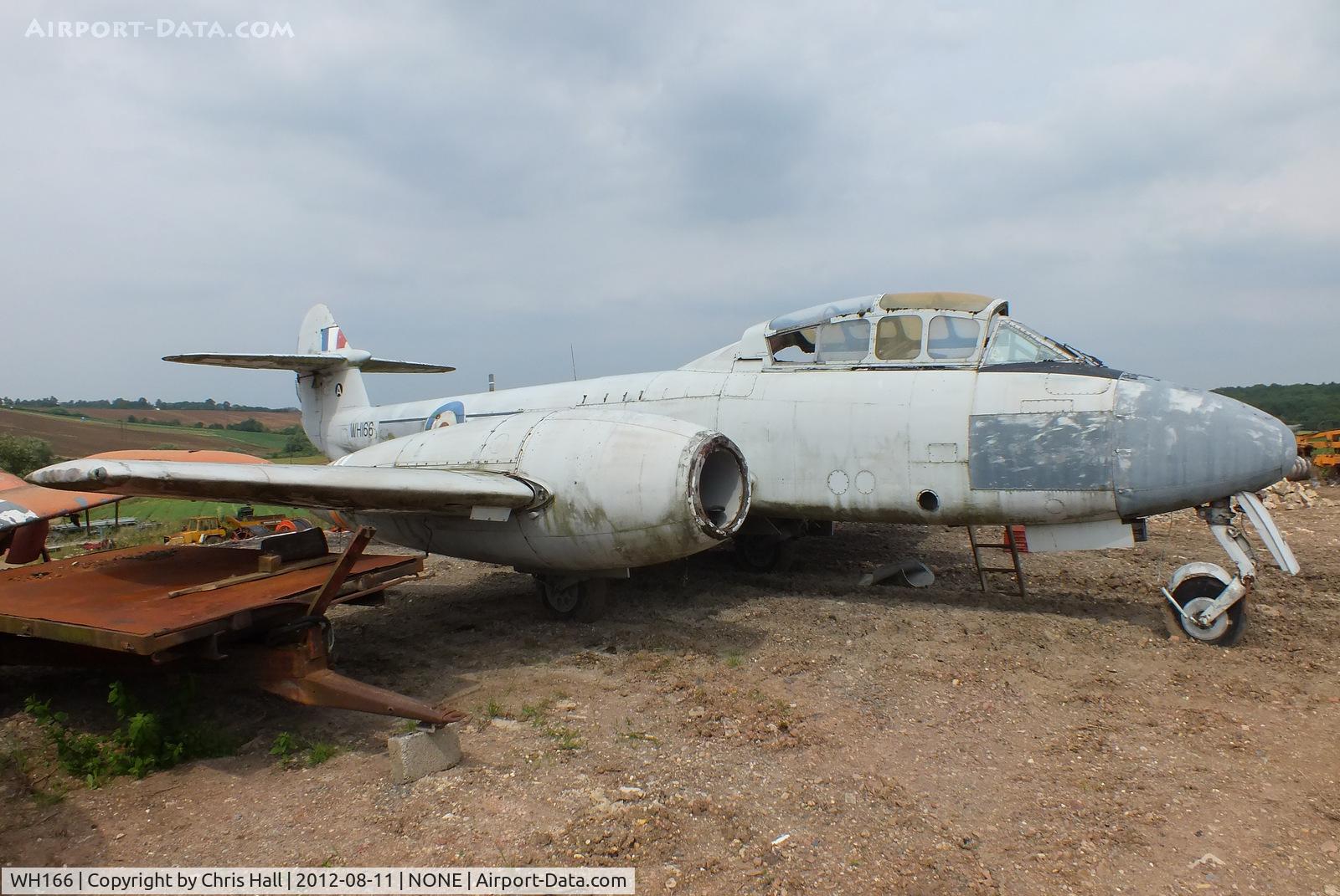 WH166, 1952 Gloster Meteor T.7 C/N not found WH166, part of a private collection on a farm in Pershore, Worcestershire