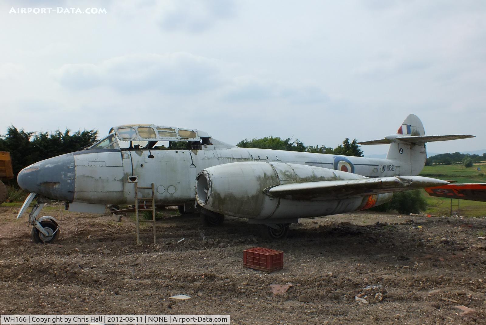 WH166, 1952 Gloster Meteor T.7 C/N not found WH166, part of a private collection on a farm in Pershore, Worcestershire