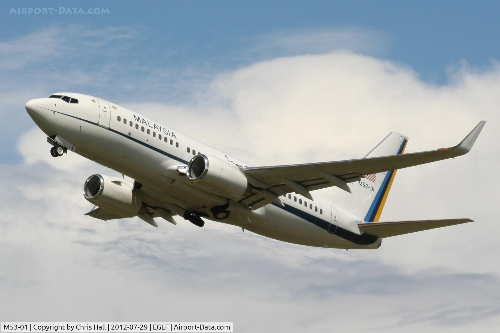 M53-01, 1999 Boeing 737-7H6 C/N 29274, Royal Malaysian Air Force