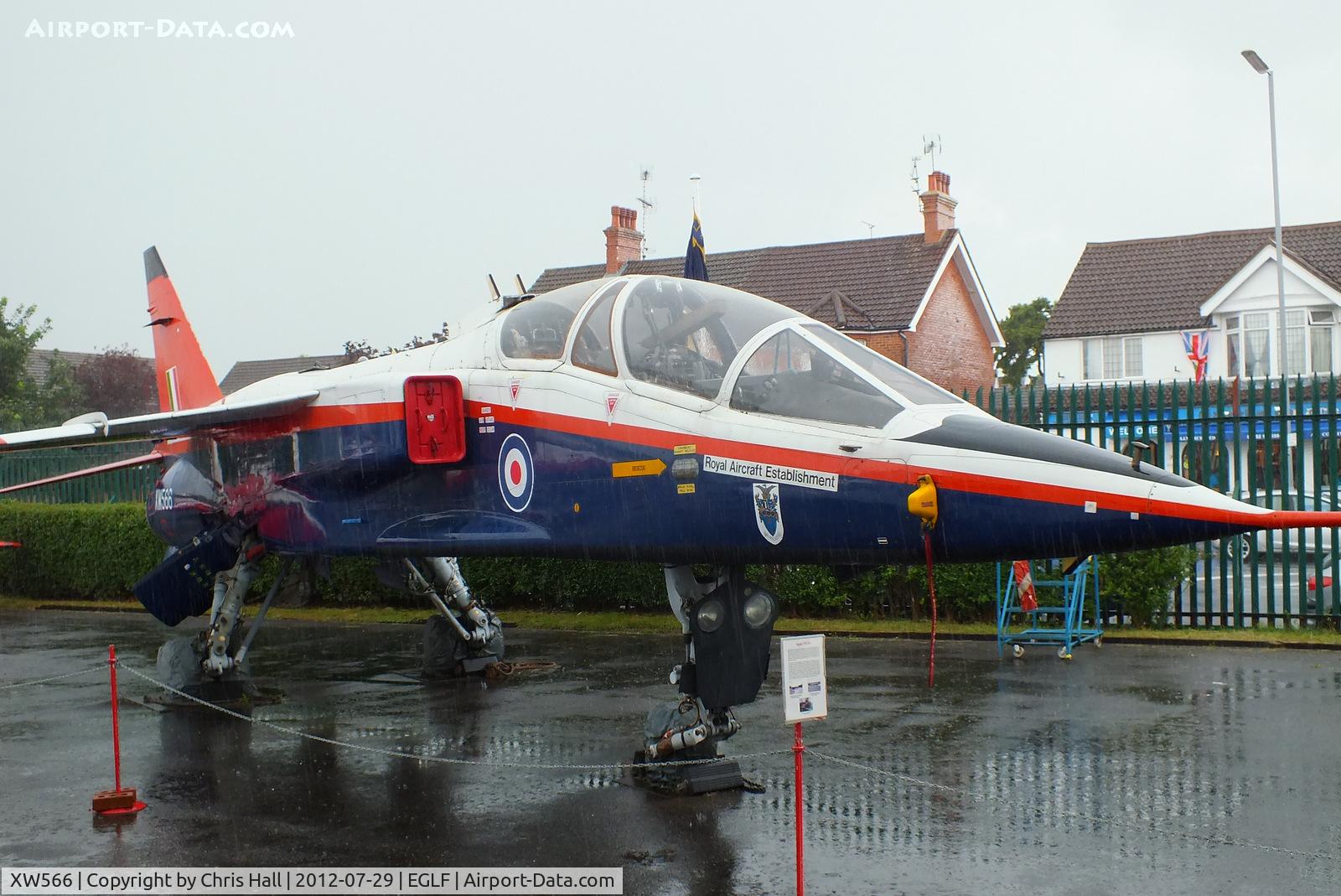 XW566, 1971 Sepecat Jaguar B C/N B.08, at the Farnborough Air Sciences Trust museum