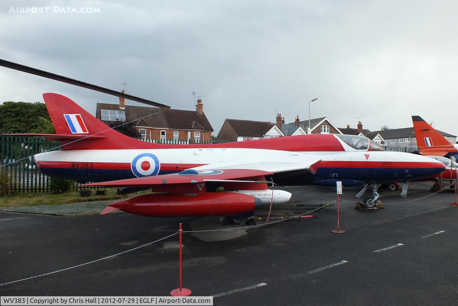 WV383, 1965 Hawker Hunter T.7 C/N 41H-670829, at the Farnborough Air Sciences Trust museum
