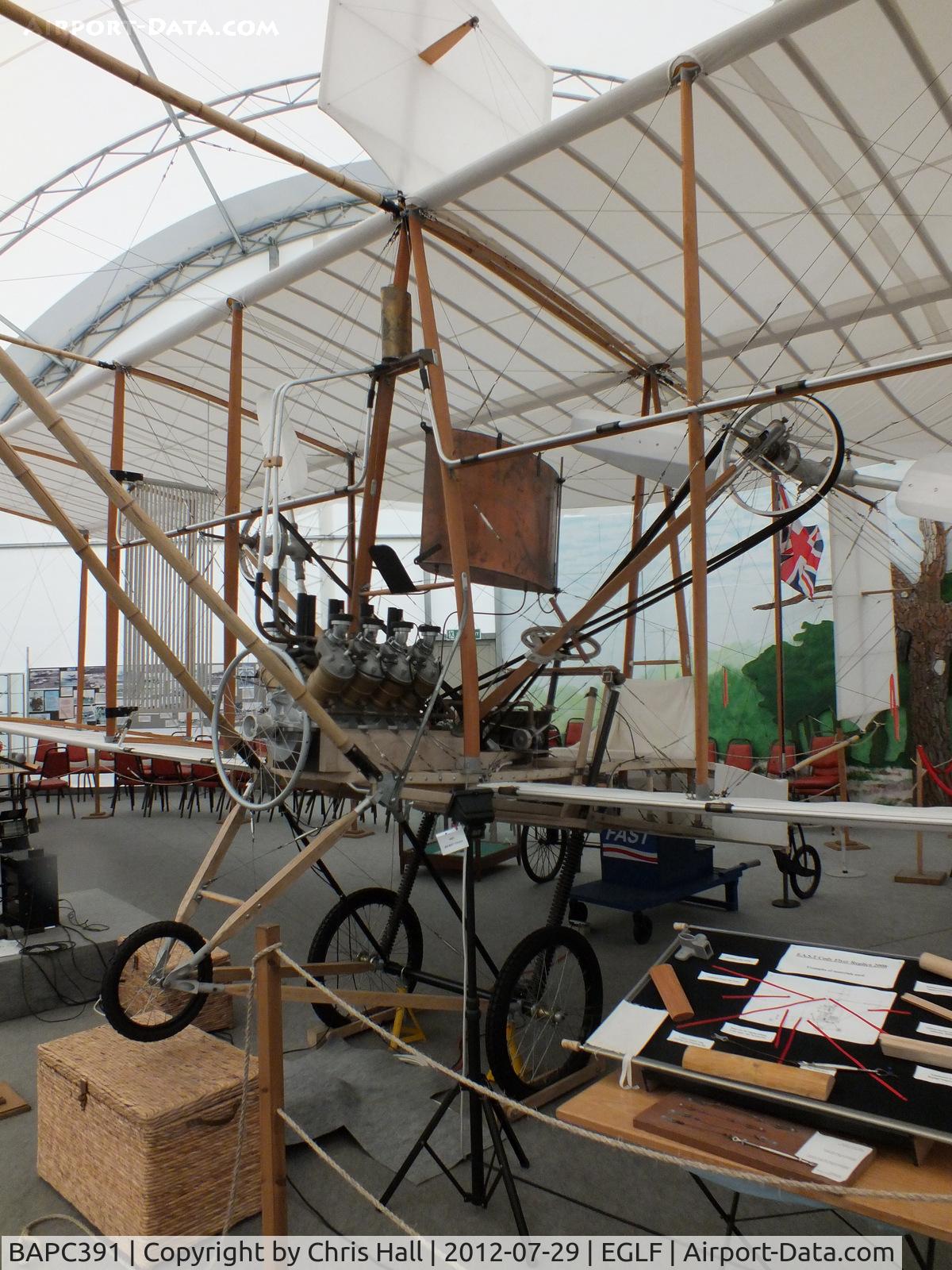 BAPC391, British Army Aircraft Cody 1A Replica C/N 1A, Full size replica of British Army Aircraft Number 1A in which Samuel Franklin Cody, on 16 October, 1908 made the first powered, controlled flight in the UK of a heavier than air machine.