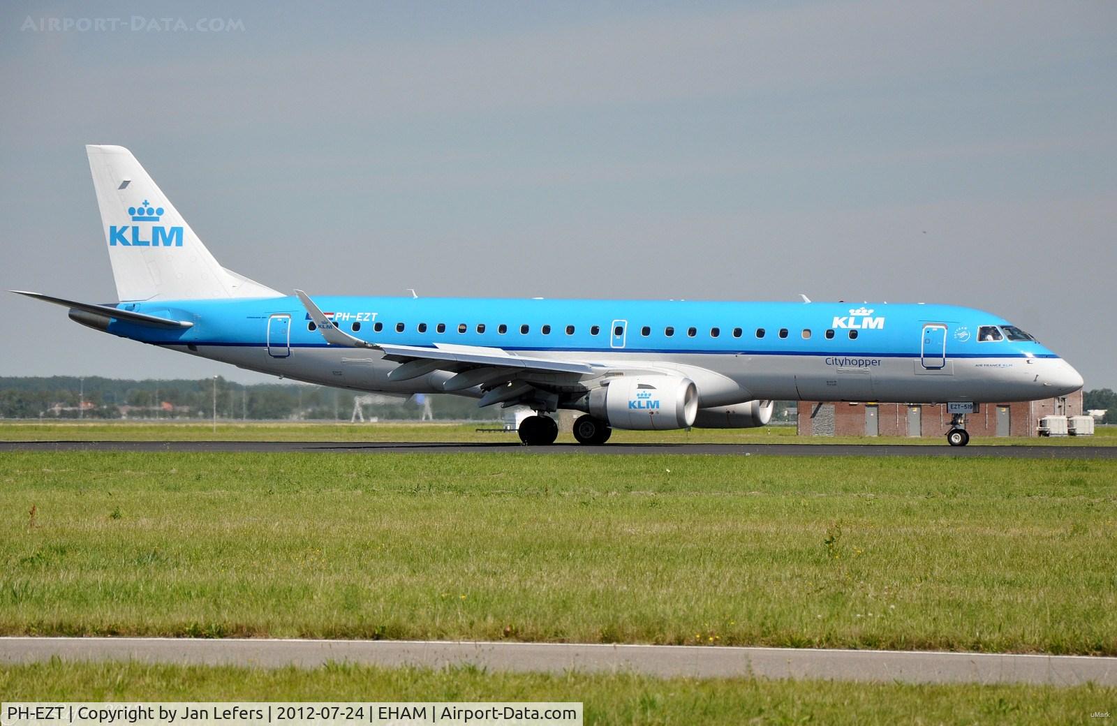 PH-EZT, 2012 Embraer 190LR (ERJ-190-100LR) C/N 19000519, KLM Cityhopper