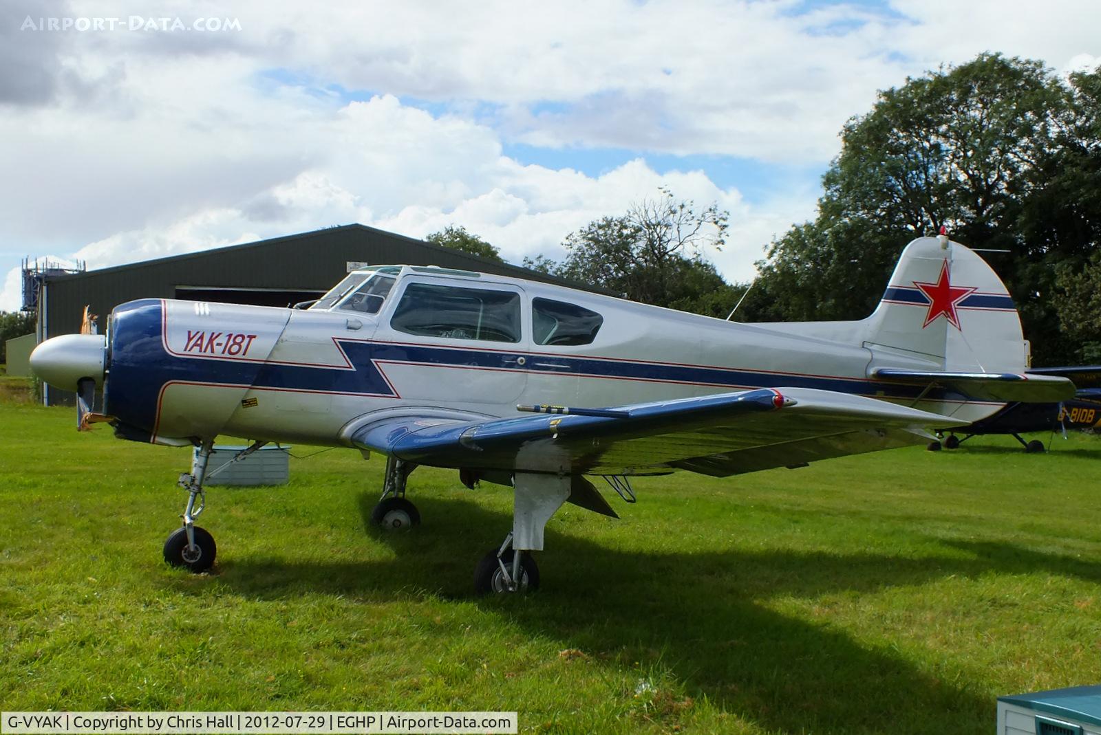 G-VYAK, 1993 Yakovlev Yak-18T C/N 01-32, damaged prop after a recent wheels up landing at Popham Airfield, Hampshire