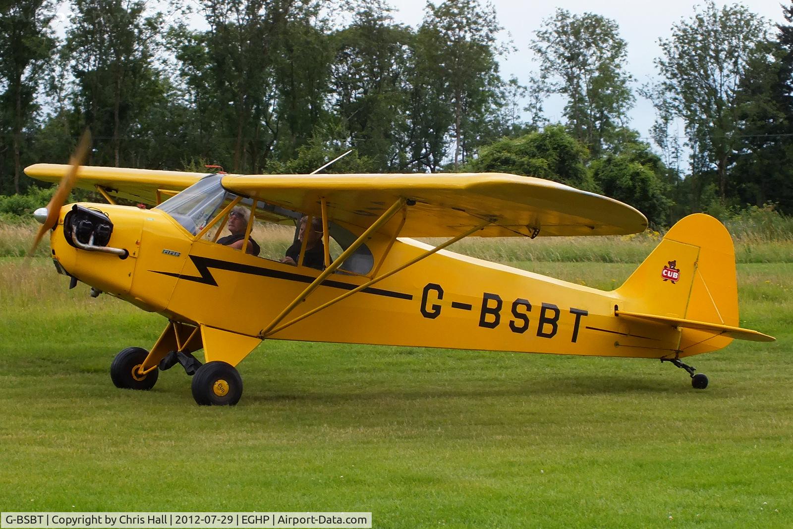 G-BSBT, 1946 Piper J3C-65 Cub Cub C/N 17712, at Popham Airfield, Hampshire