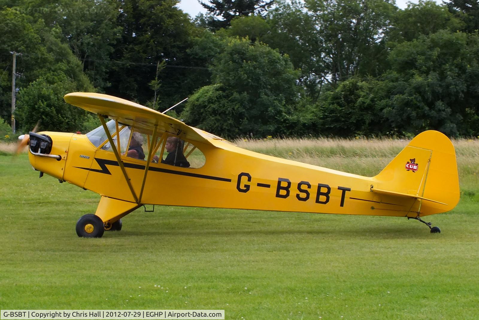 G-BSBT, 1946 Piper J3C-65 Cub Cub C/N 17712, at Popham Airfield, Hampshire