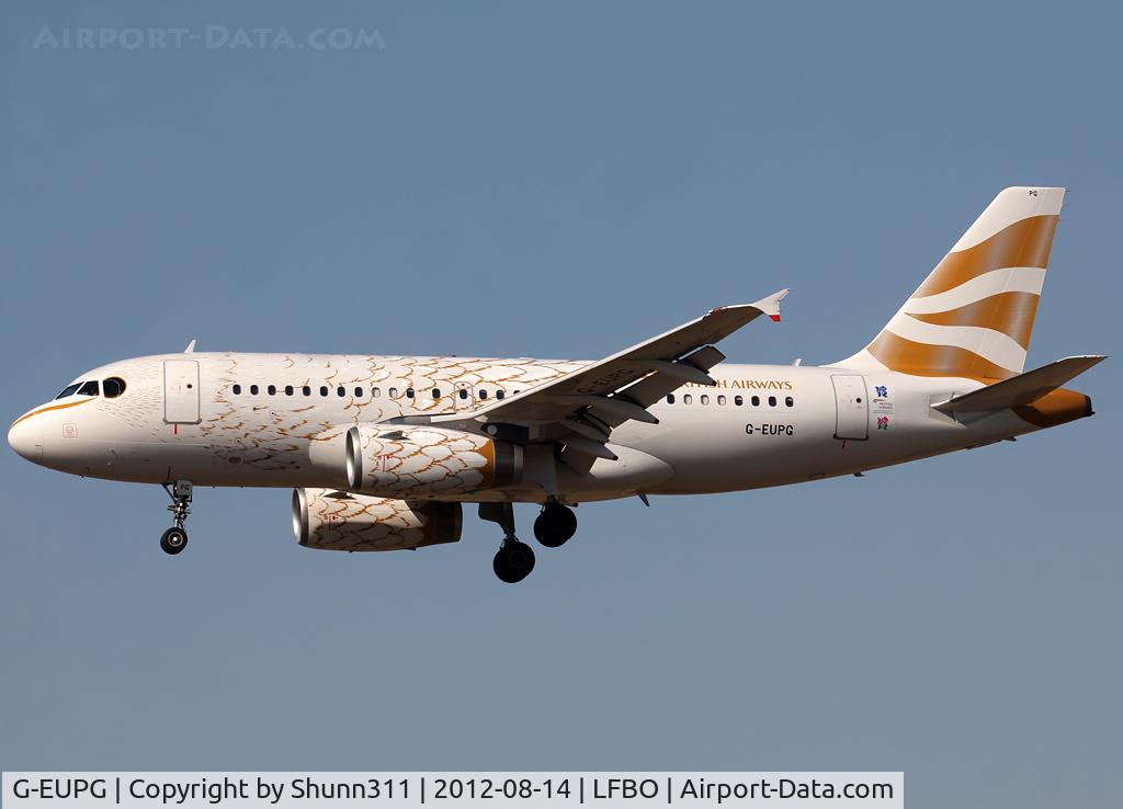 G-EUPG, 2000 Airbus A319-131 C/N 1222, Landing rwy 14R