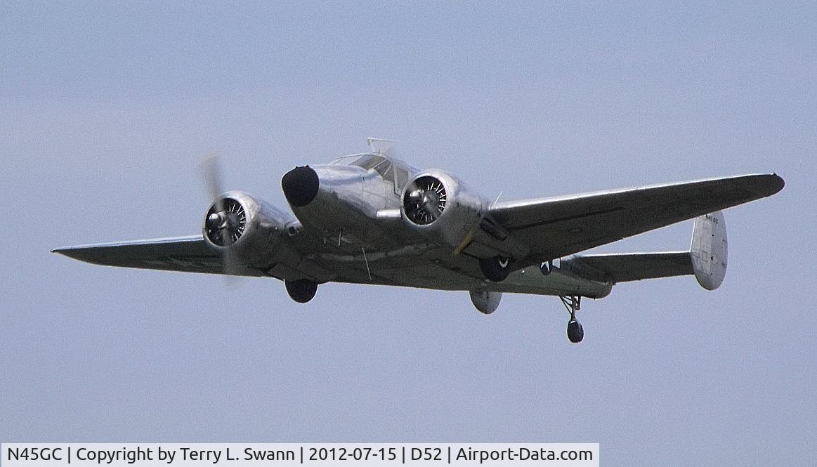 N45GC, 1954 Beech C-45H Expeditor C/N AF-469, Flying in the Geneseo Air Show.