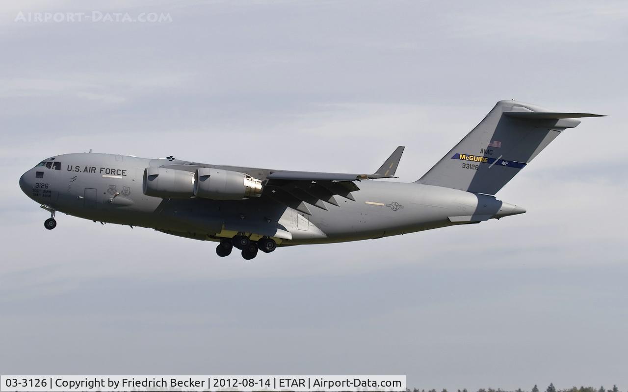 03-3126, 2003 Boeing C-17A Globemaster III C/N 50134/F133/P126, on final RW26