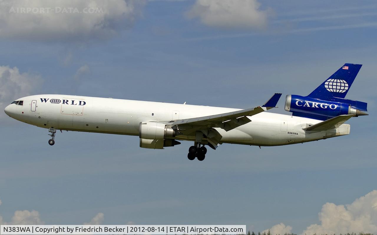 N383WA, 1990 McDonnell Douglas MD-11/F C/N 48412, on final RW26
