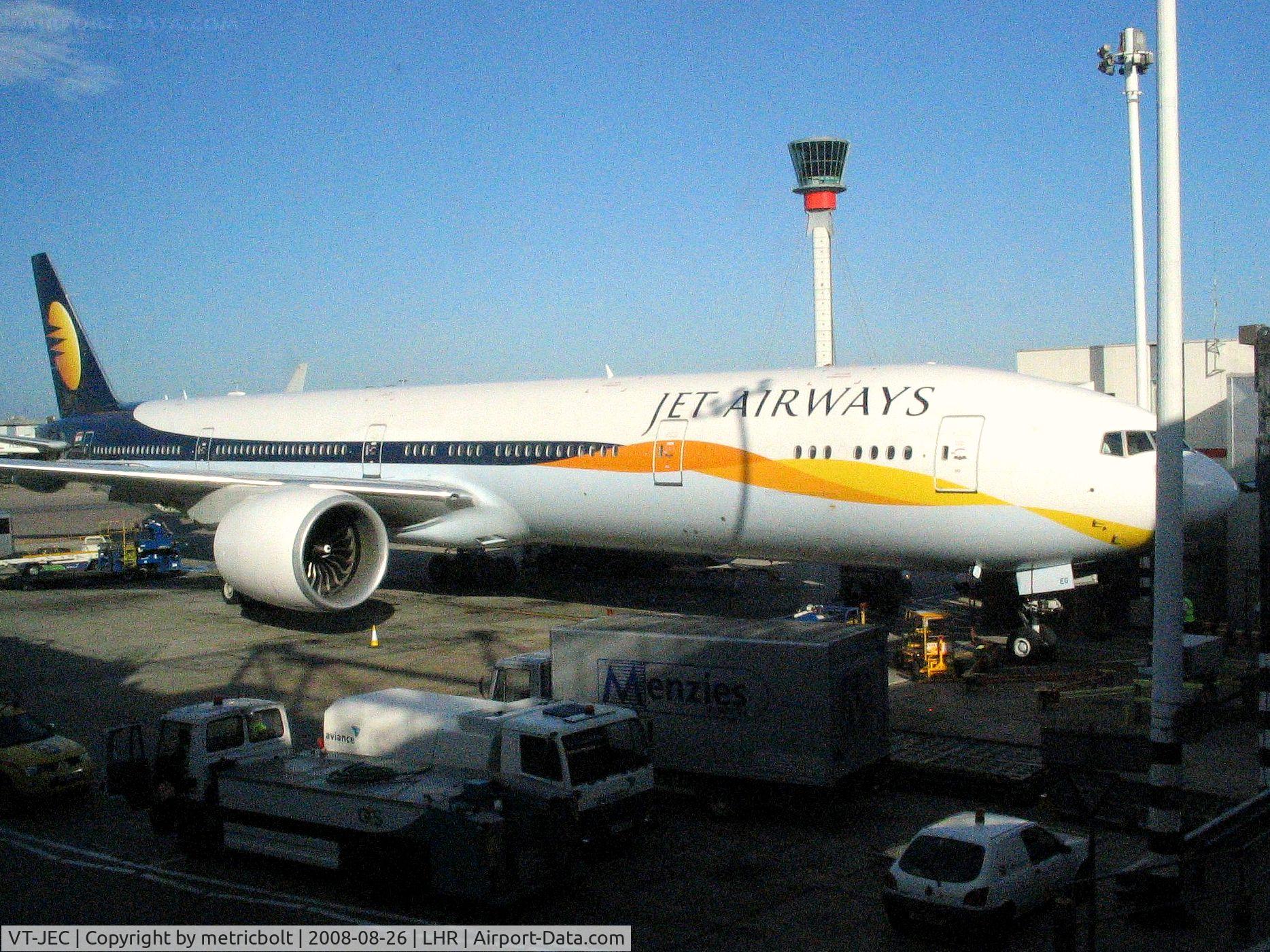 VT-JEC, 2007 Boeing 777-35R/ER C/N 35159, Jet Airways B777 at LHR