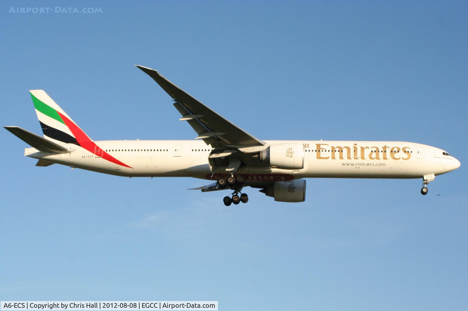 A6-ECS, 2009 Boeing 777-31H/ER C/N 38980, Emirates Boeing 777-31H(ER) making its first visit to Manchester