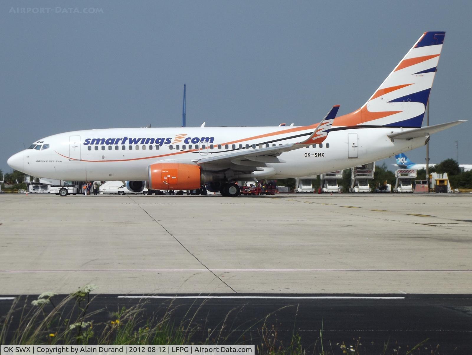 OK-SWX, 2002 Boeing 737-76N C/N 29885, C/N 1120, in GECAS' portfolio since day 1 back in 2002 when placed with short lived Azzura Air as EI-CXD.
