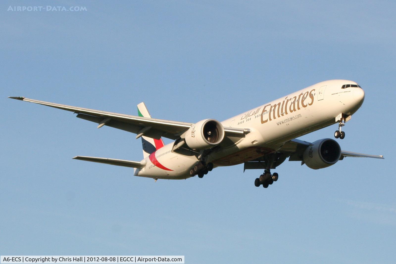 A6-ECS, 2009 Boeing 777-31H/ER C/N 38980, Emirates Boeing 777-31H(ER) making its first visit to Manchester