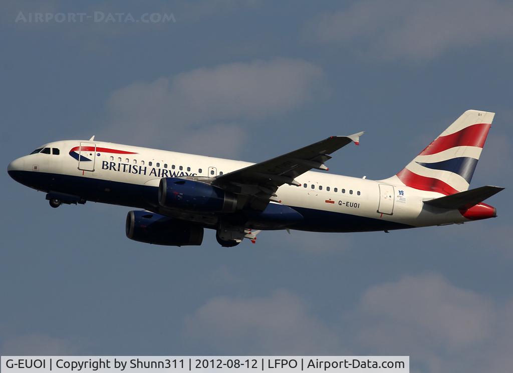 G-EUOI, 2001 Airbus A319-131 C/N 1606, Taking off from rwy 24