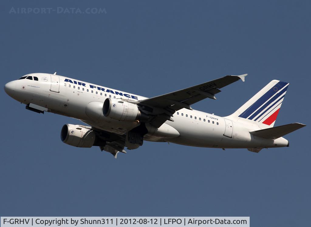 F-GRHV, 2001 Airbus A319-111 C/N 1505, Taking off rwy 24