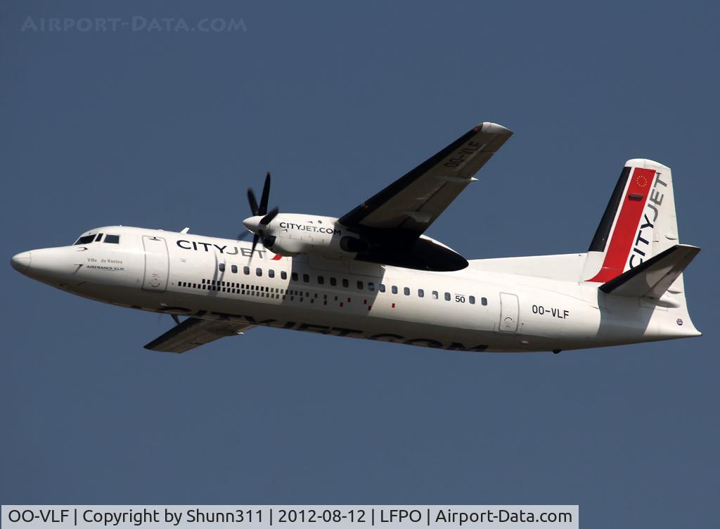OO-VLF, 1991 Fokker 50 C/N 20208, Taking off from rwy 24