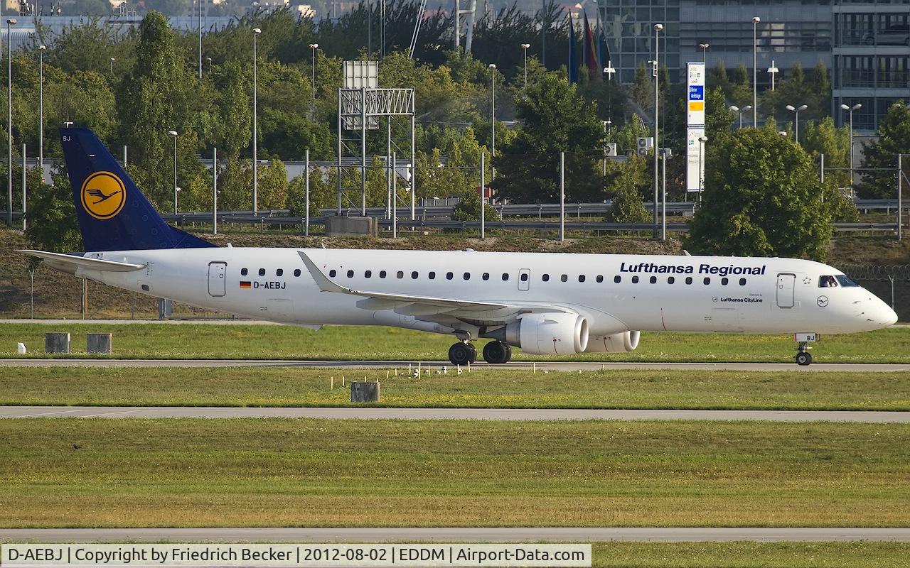 D-AEBJ, 2011 Embraer 195LR (ERJ-190-200LR) C/N 19000486, taxying to the active