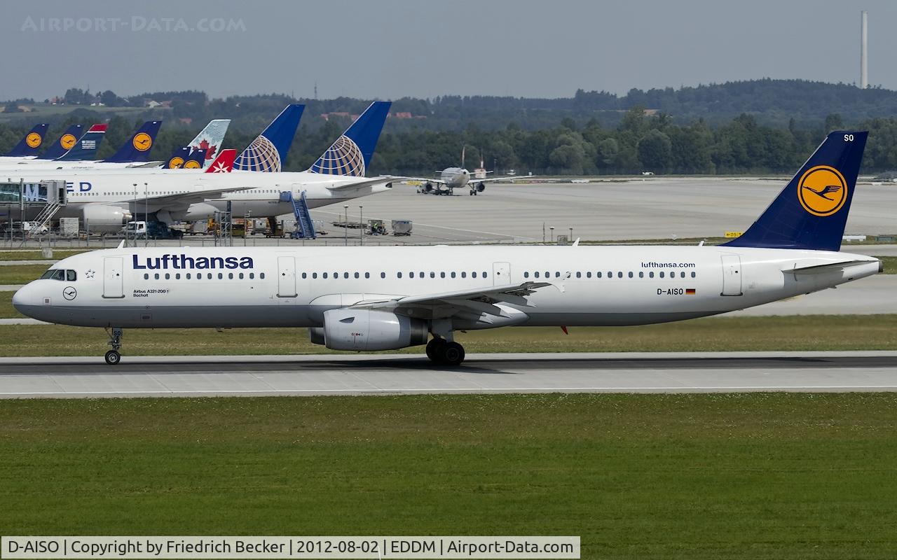D-AISO, 2008 Airbus A321-231 C/N 3625, departure from Munich