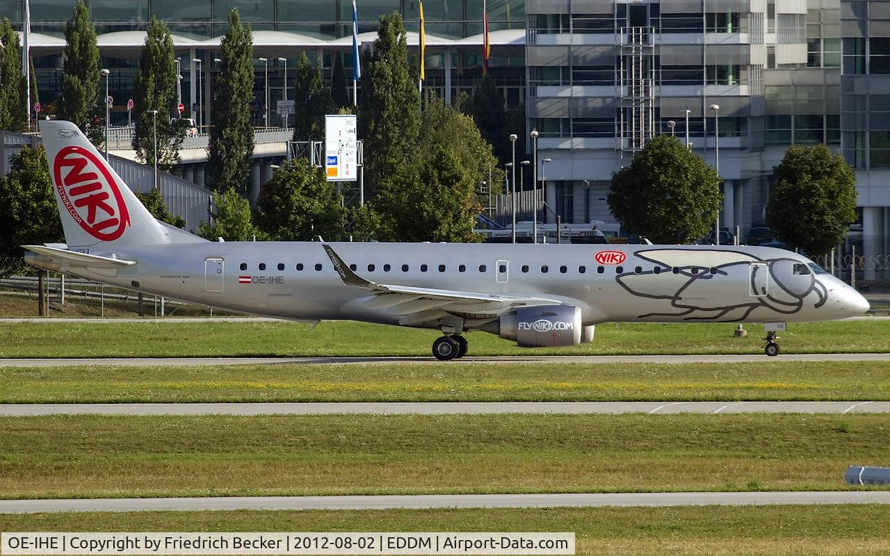 OE-IHE, 2010 Embraer 190LR (ERJ-190-100LR) C/N 19000387, taxying to the active