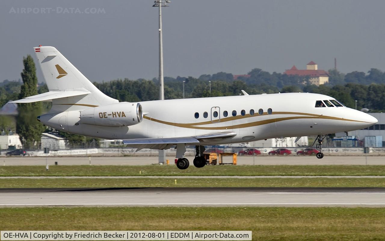 OE-HVA, 2004 Dassault Falcon 2000 C/N 217, moments prior touchdown