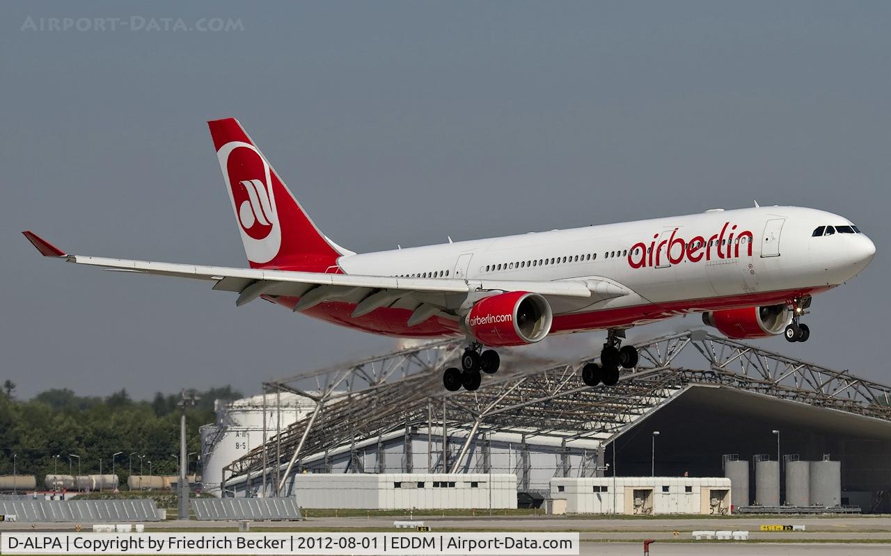 D-ALPA, 2001 Airbus A330-223 C/N 403, moments prior touchdown