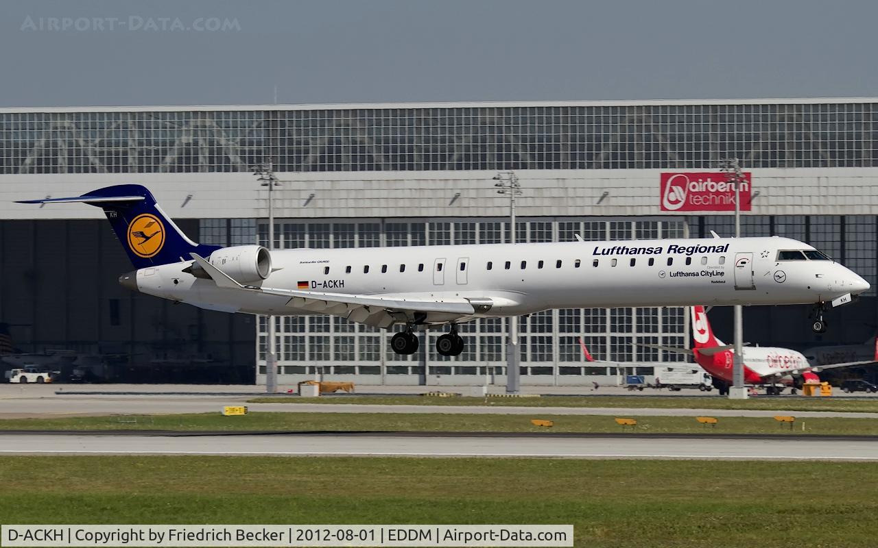 D-ACKH, 2006 Bombardier CRJ-900LR (CL-600-2D24) C/N 15085, moments prior touchdown