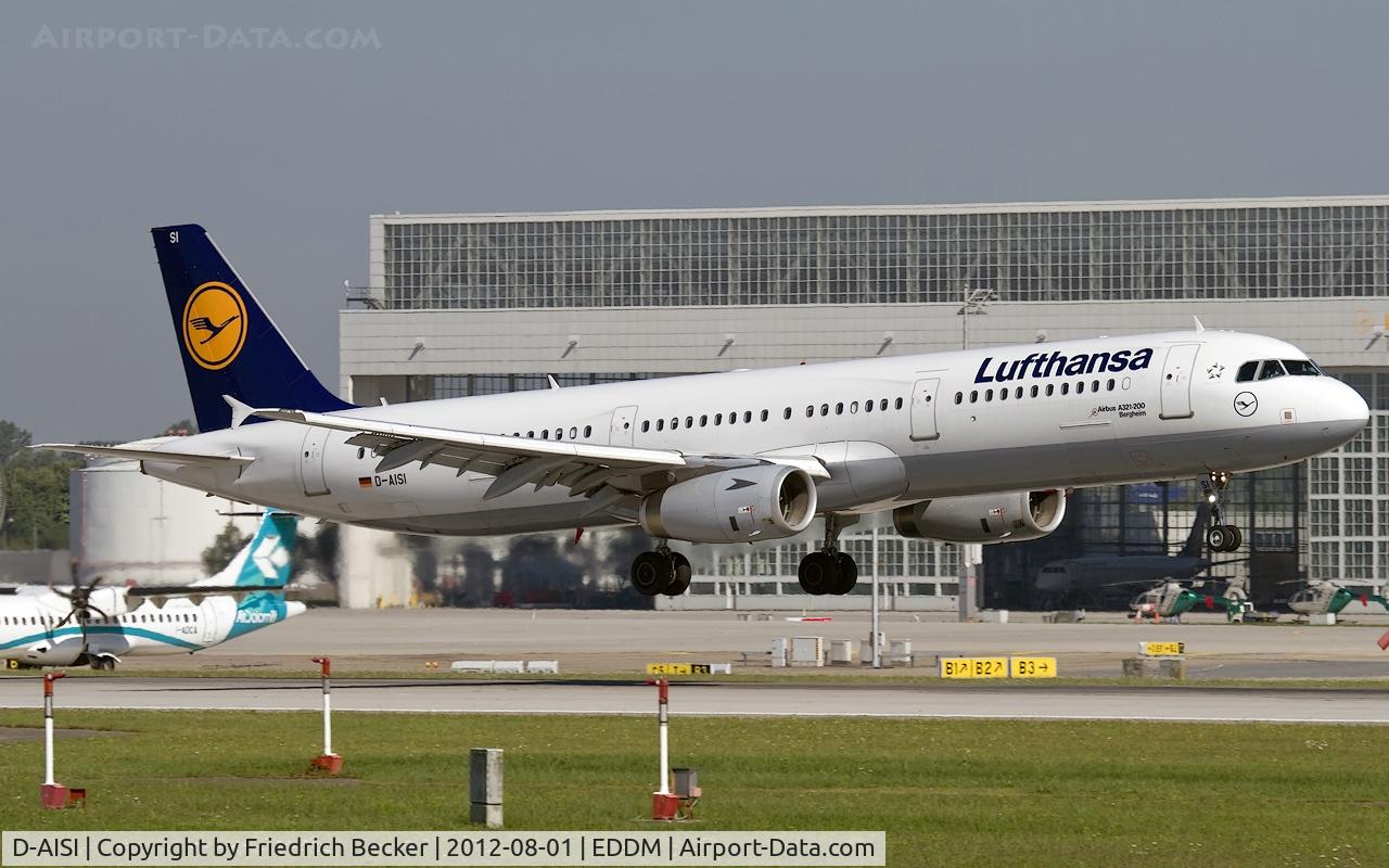 D-AISI, 2007 Airbus A321-231 C/N 3339, moments prior touchdown
