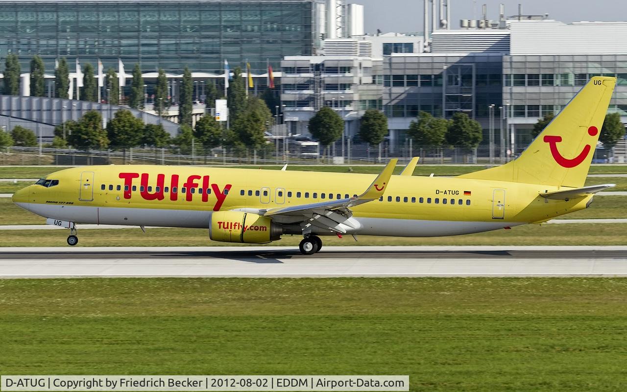 D-ATUG, 2006 Boeing 737-8K5 C/N 34688, decelerating after touchdown