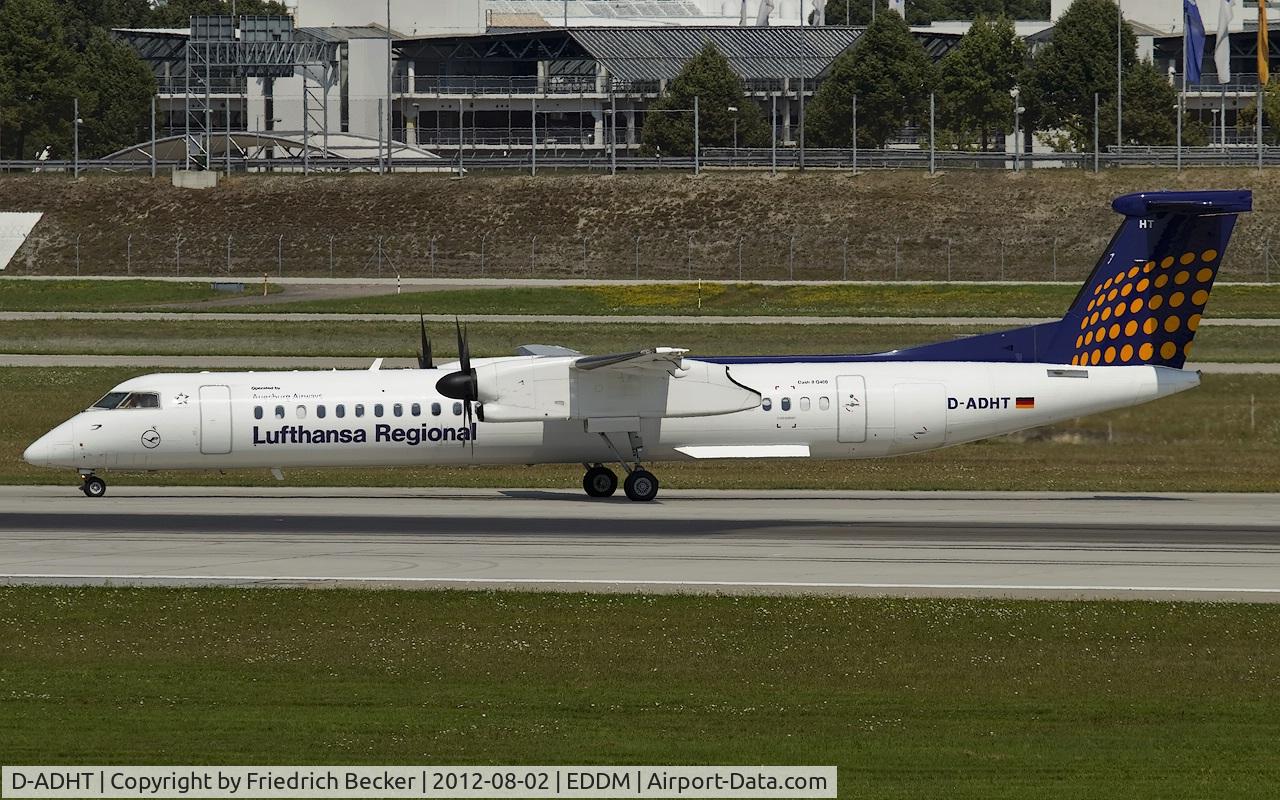 D-ADHT, 2009 De Havilland Canada DHC-8-400Q Dash 8 C/N 4281, line up for departure