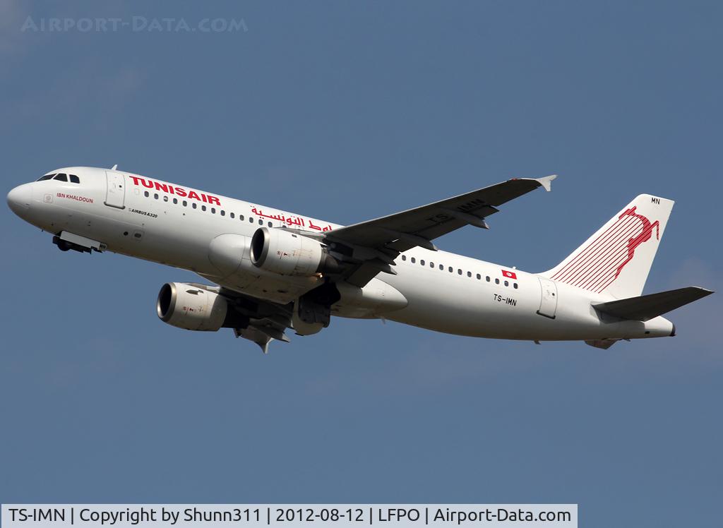 TS-IMN, 2000 Airbus A320-211 C/N 1187, Taking off from rwy 24
