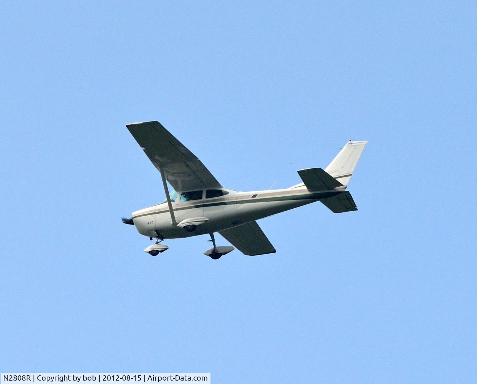 N2808R, 1967 Cessna 182K Skylane C/N 18258408, Flew over Swanton, VT on Wednesday August 15, 2012.