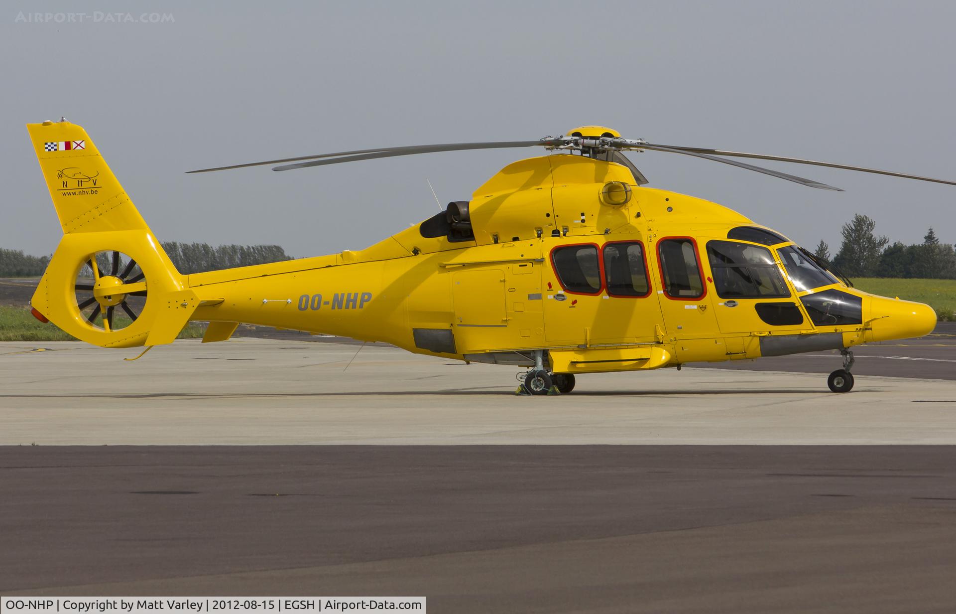 OO-NHP, 2007 Eurocopter EC-155B-1 C/N 6762, Latest addition to the NHV fleet sat on stand at SaxonAir.