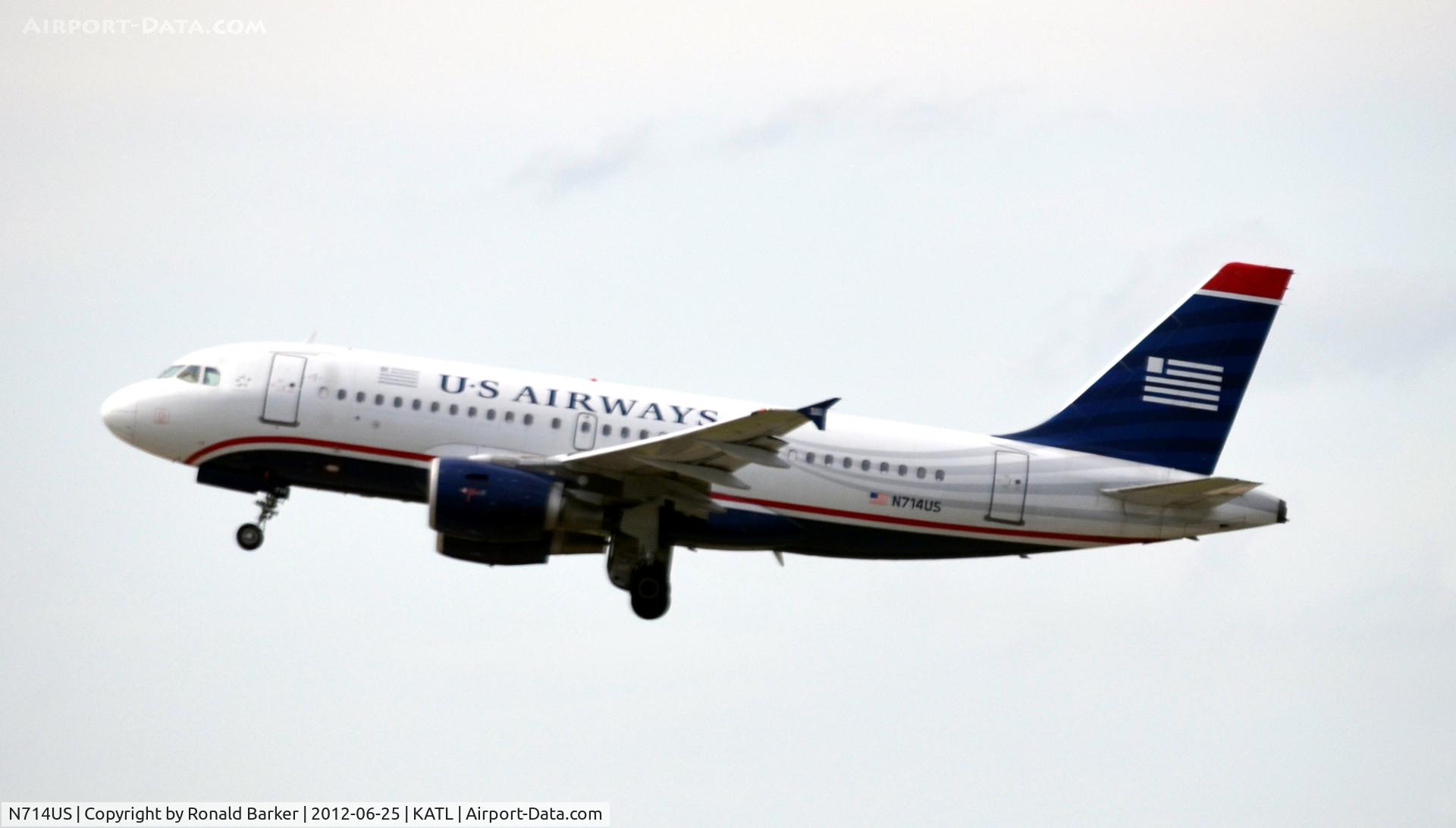 N714US, 1999 Airbus A319-112 C/N 1046, Takeoff ATL