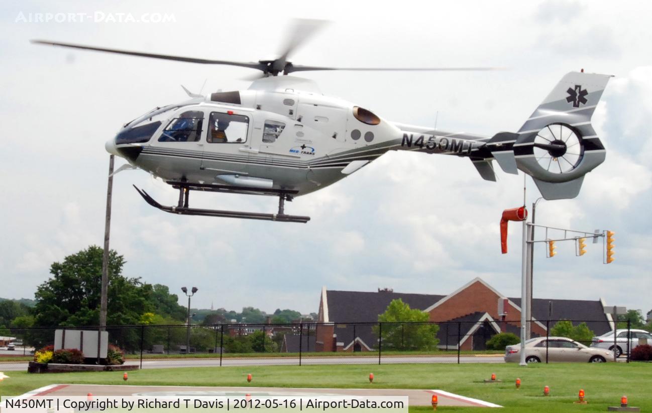 N450MT, Eurocopter EC-135P-2+ C/N 0950, 1989 Eurocopter EC135 P2T departs Danville Life Saving Crew helipad in Danville Va.