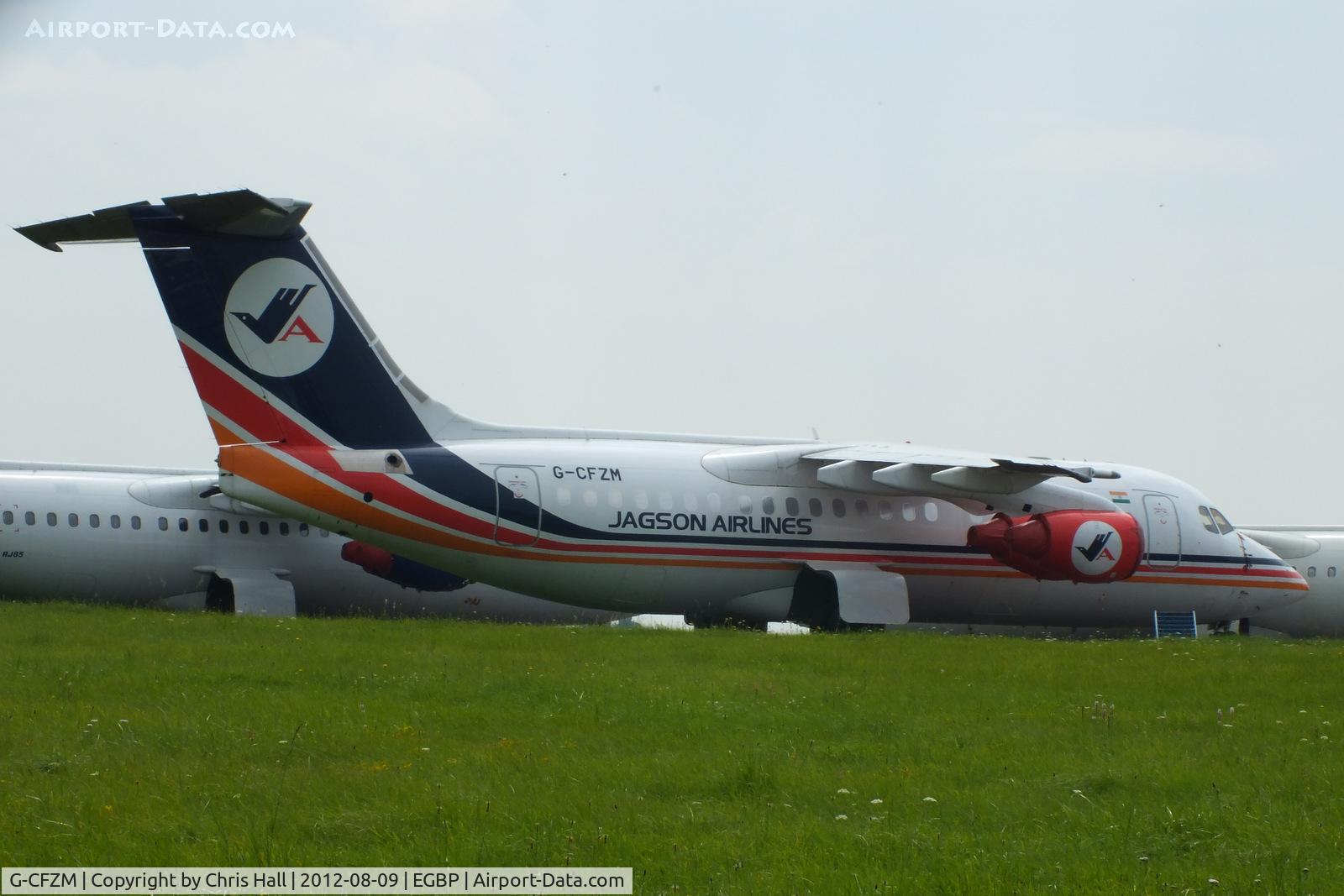 G-CFZM, 1996 British Aerospace Avro 146-RJ85 C/N E2299, This was due to be delivered to Jagson Airlines as VT-JJC in 2011 but is still stored at Kemble
