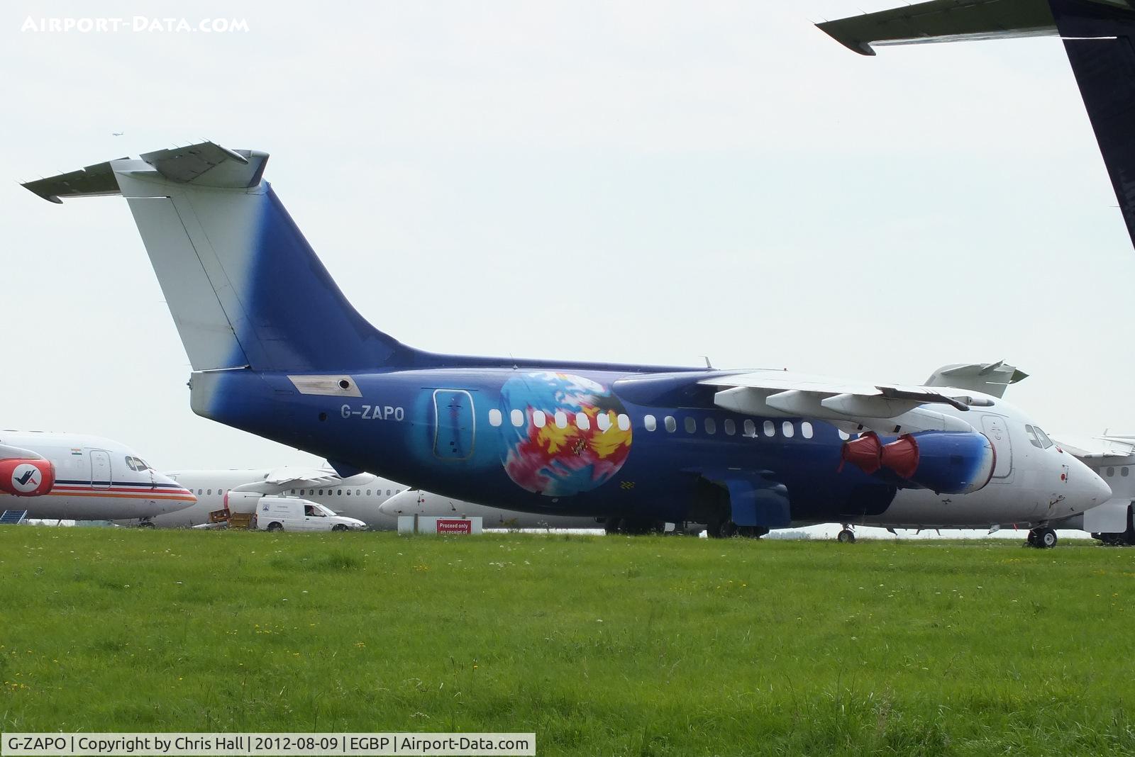 G-ZAPO, 1990 British Aerospace 146-200QC C/N E2176, ex Titan Airways in storage at Kemble