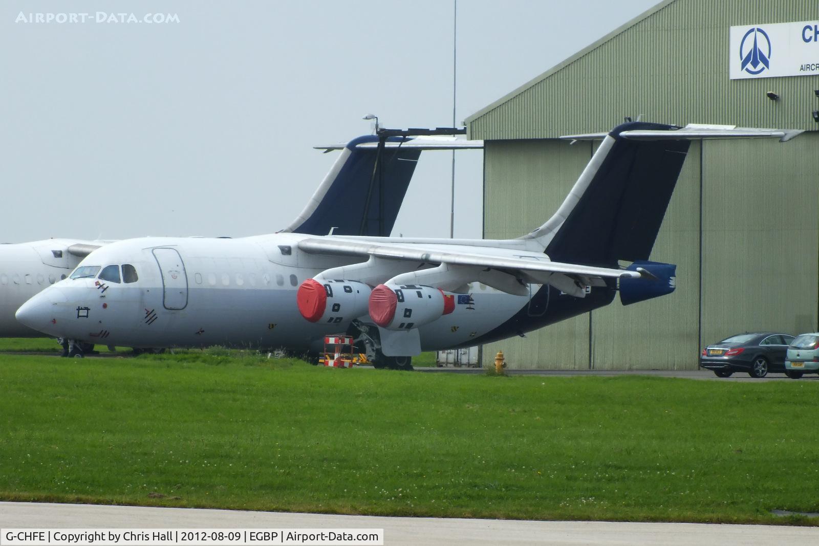 G-CHFE, 1996 British Aerospace Avro 146-RJ85 C/N E.2294, ex OO-DJT Brussels Airlines in storage at Kemble