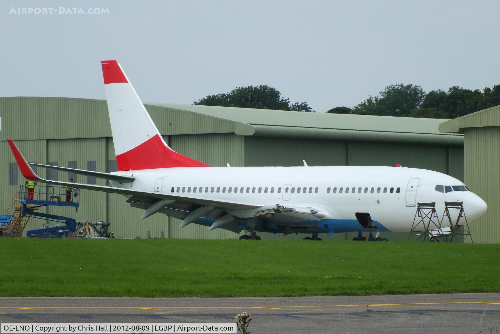OE-LNO, 2001 Boeing 737-7Z9 C/N 30419, ex Austrian Airlines B737, only 11 years old and being parted out by ASI at Kemble
