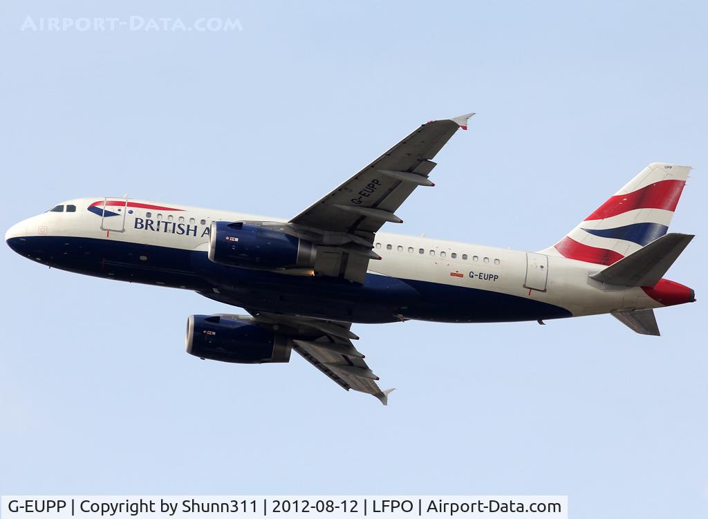 G-EUPP, 2000 Airbus A319-131 C/N 1295, Taking off from rwy 24