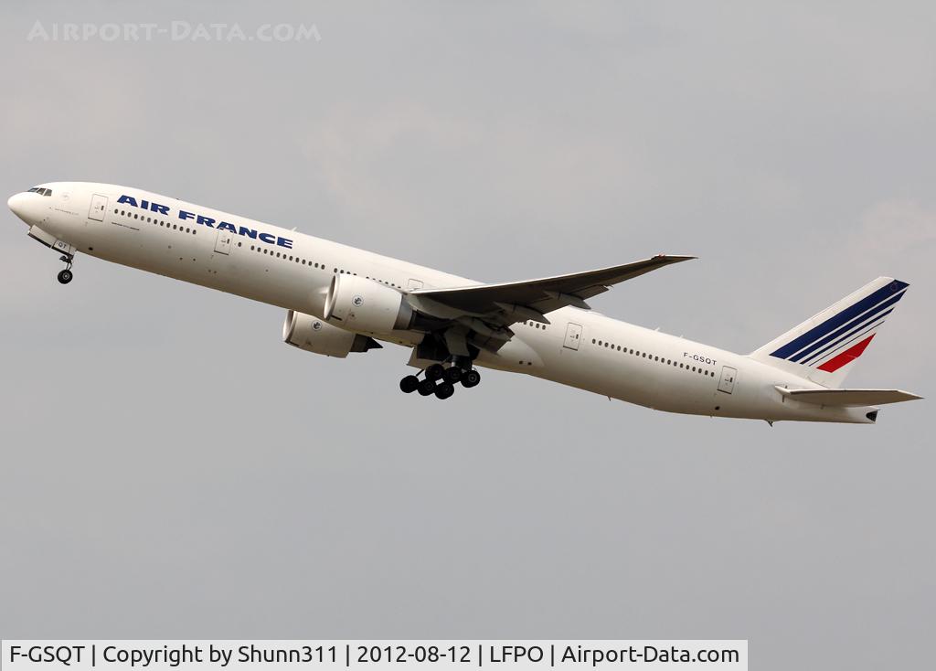 F-GSQT, 2007 Boeing 777-328/ER C/N 32846, Taking off from rwy 24