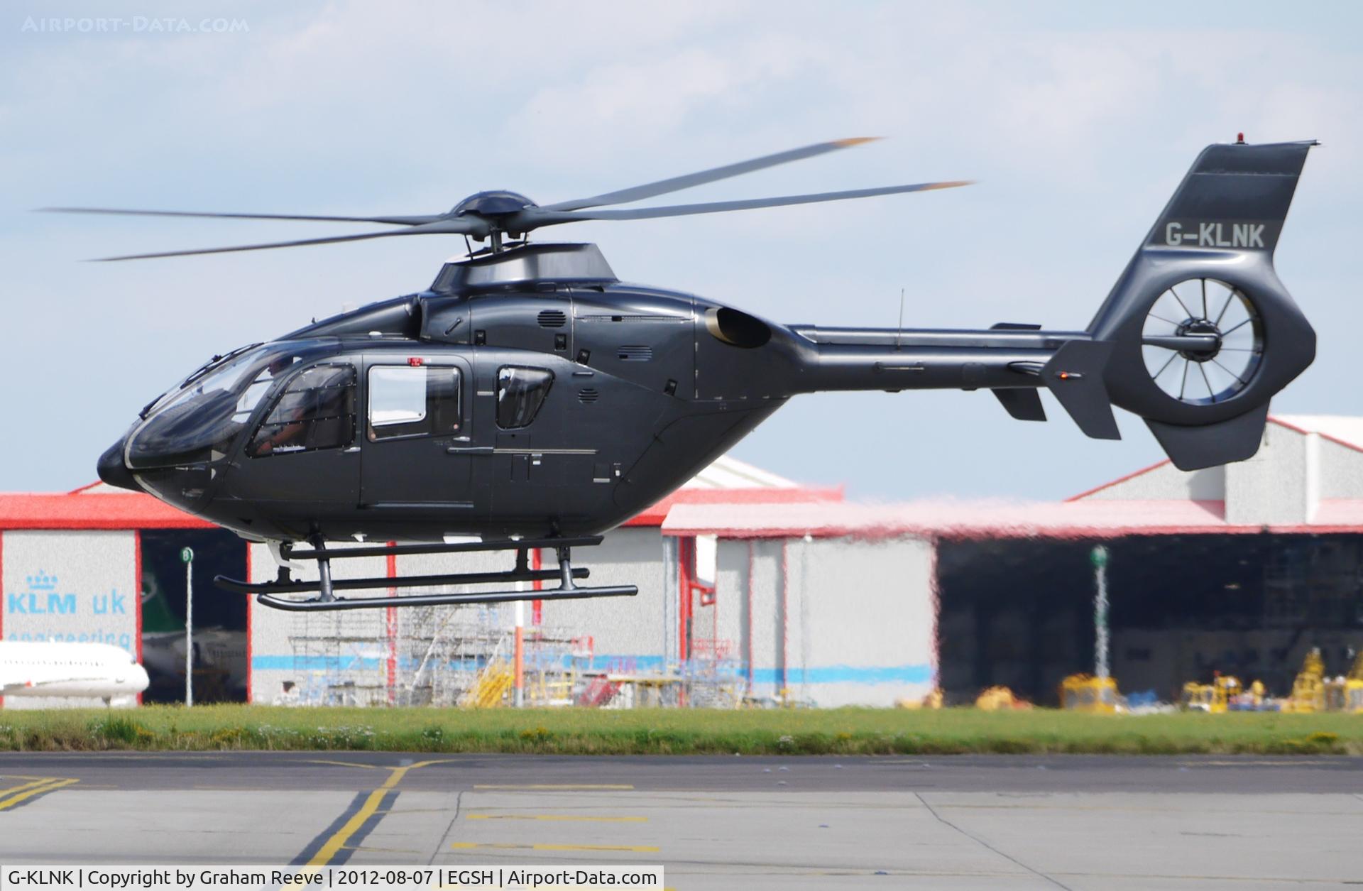 G-KLNK, 2007 Eurocopter EC-135P-2+ C/N 0550, Departing.