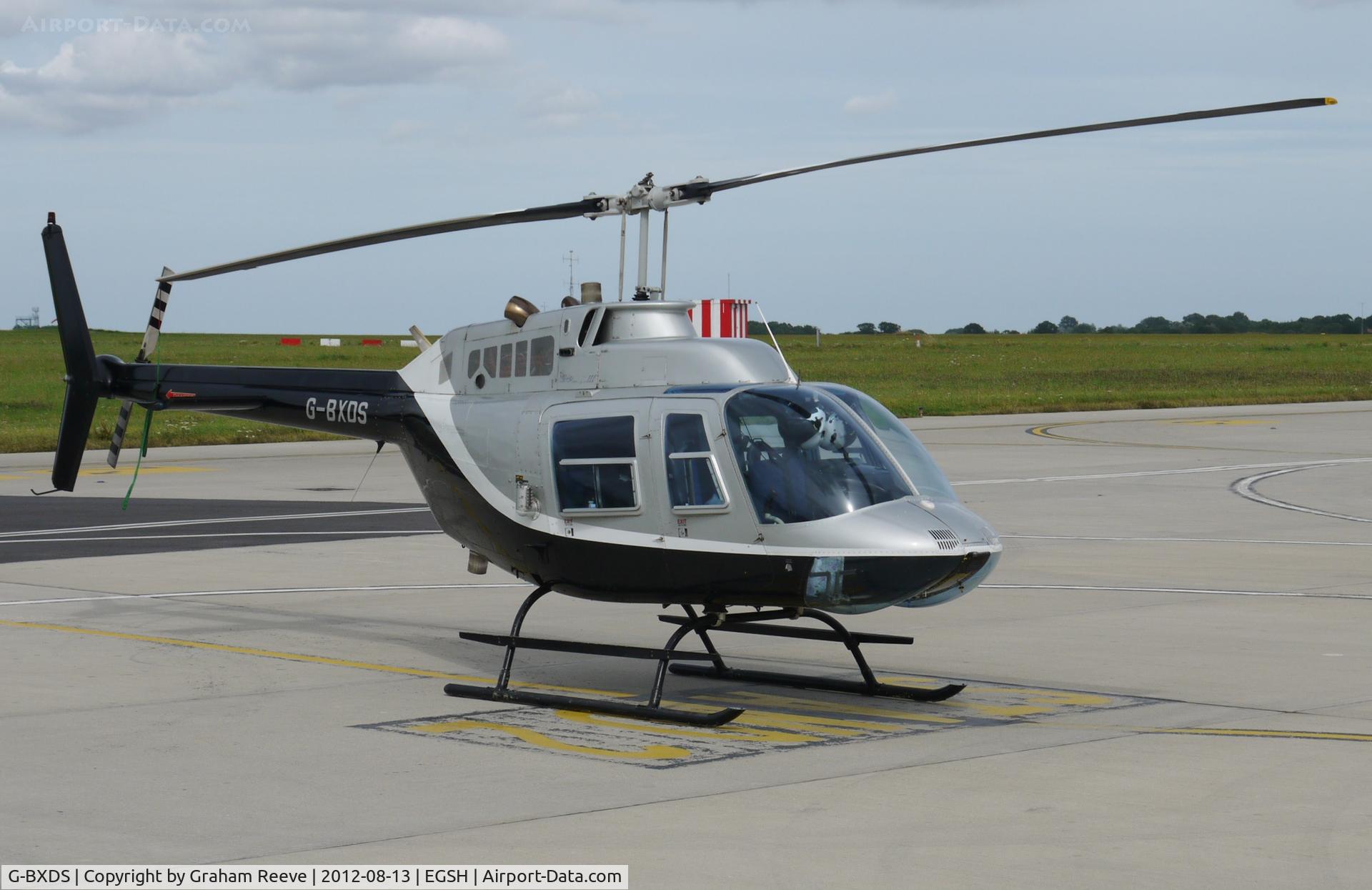 G-BXDS, 1979 Bell 206B JetRanger III C/N 2734, Parked at Norwich.
