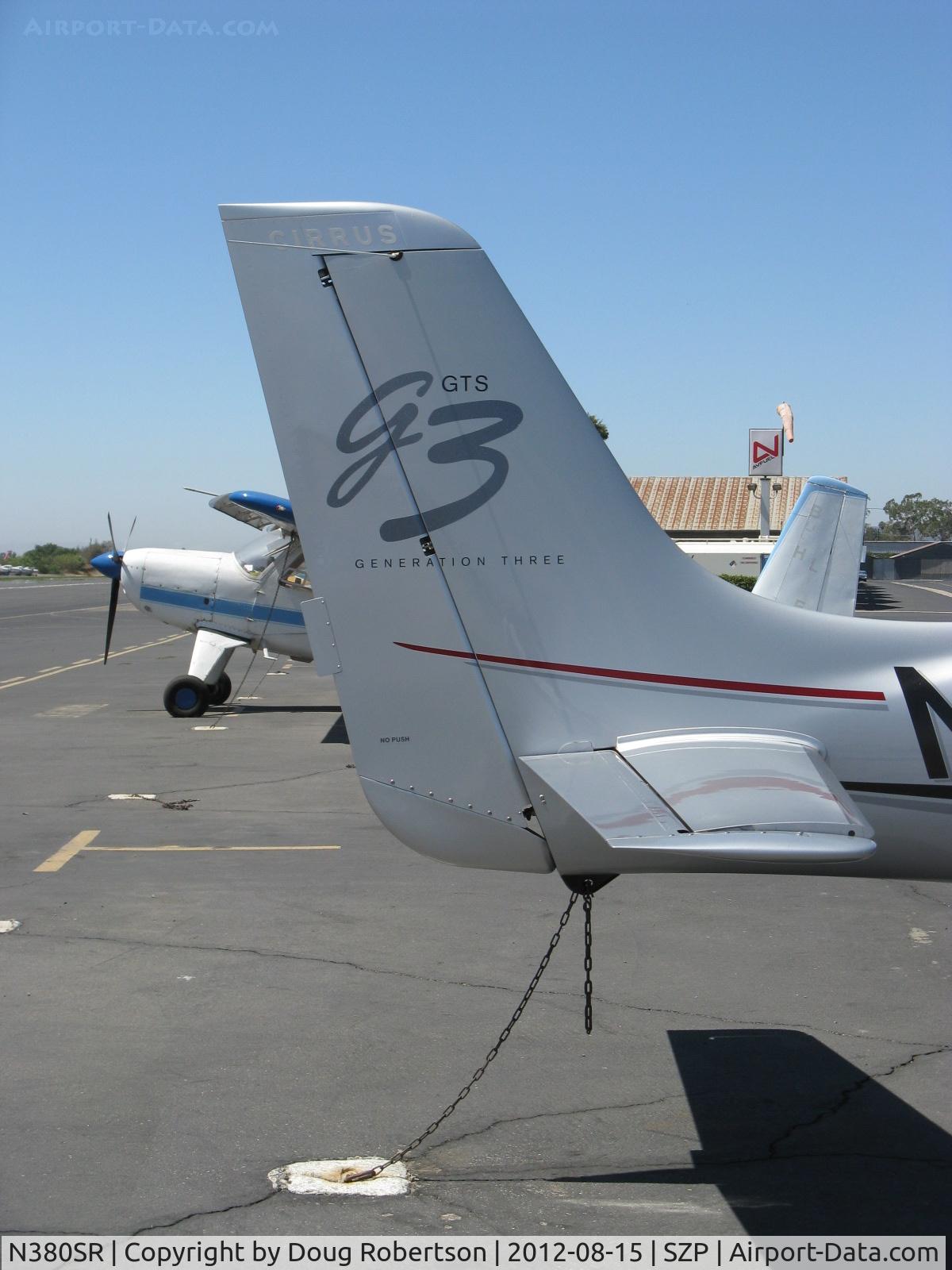N380SR, 2007 Cirrus SR22 G3 GTS C/N 2825, 2007 Cirrus SR22 Gen 3 GTS, Continental IO-550-N 310 Hp, tail logo