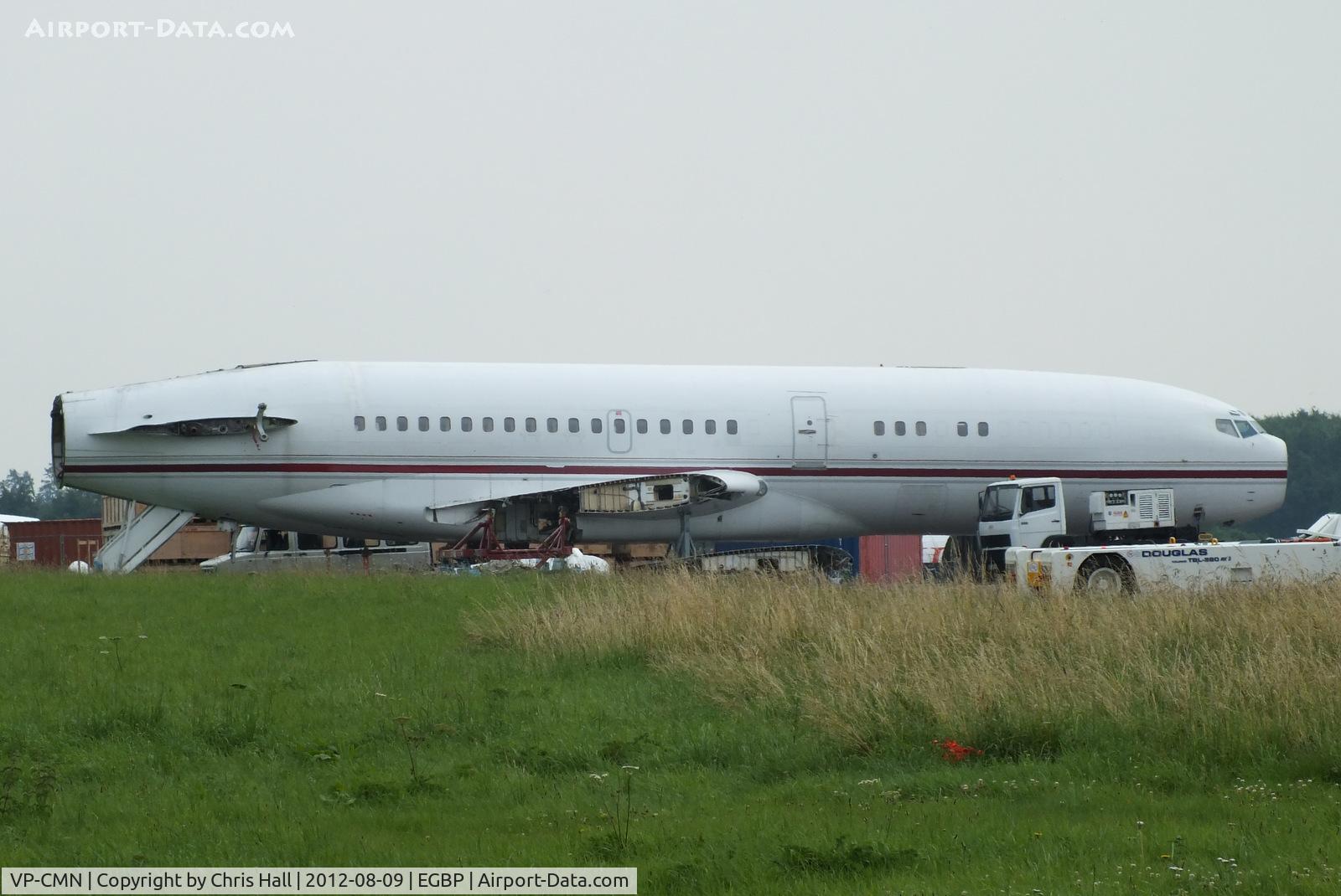 VP-CMN, 1967 Boeing 727-46 C/N 19282, in the scrapping area at Kemble