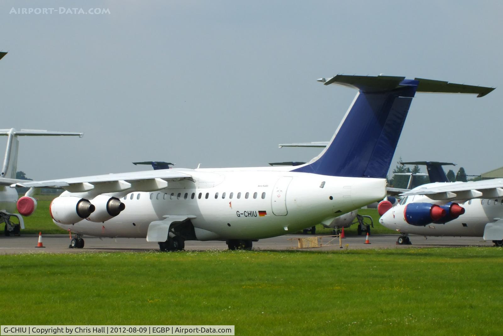 G-CHIU, 1994 British Aerospace Avro 146-RJ85 C/N E.2256, ex D-AVRA Lufthansa CityLine, in storage at Kemble
