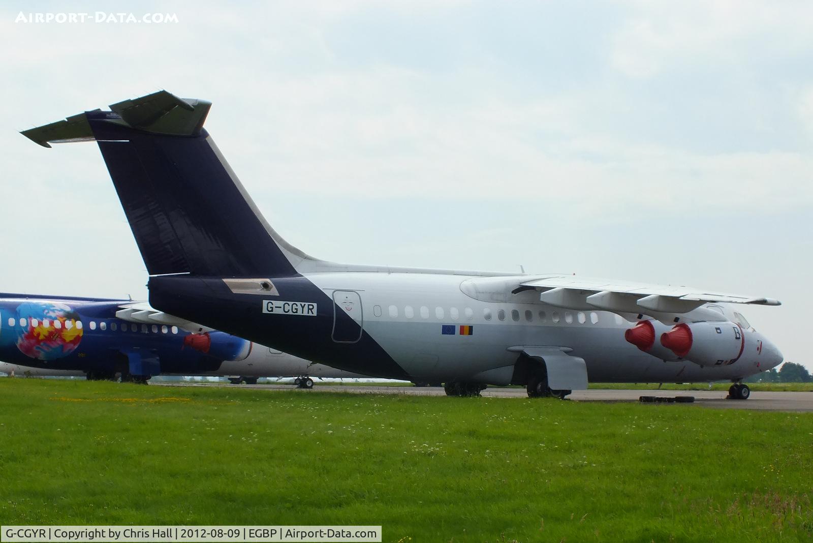 G-CGYR, 1995 British Aerospace Avro 146-RJ85 C/N E.2273, ex OO-DJL Brussels Airlines in storage at Kemble