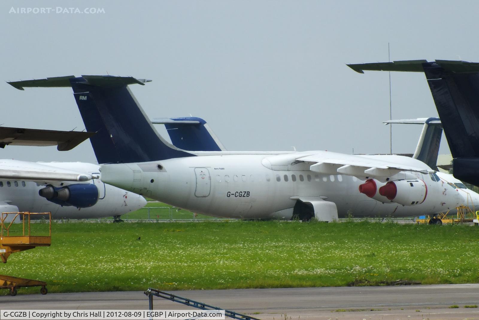 G-CGZB, 1996 British Aerospace Avro 146-RJ85 C/N E.2288, ex D-AVRM Lufthansa CityLine, in storage at Kemble